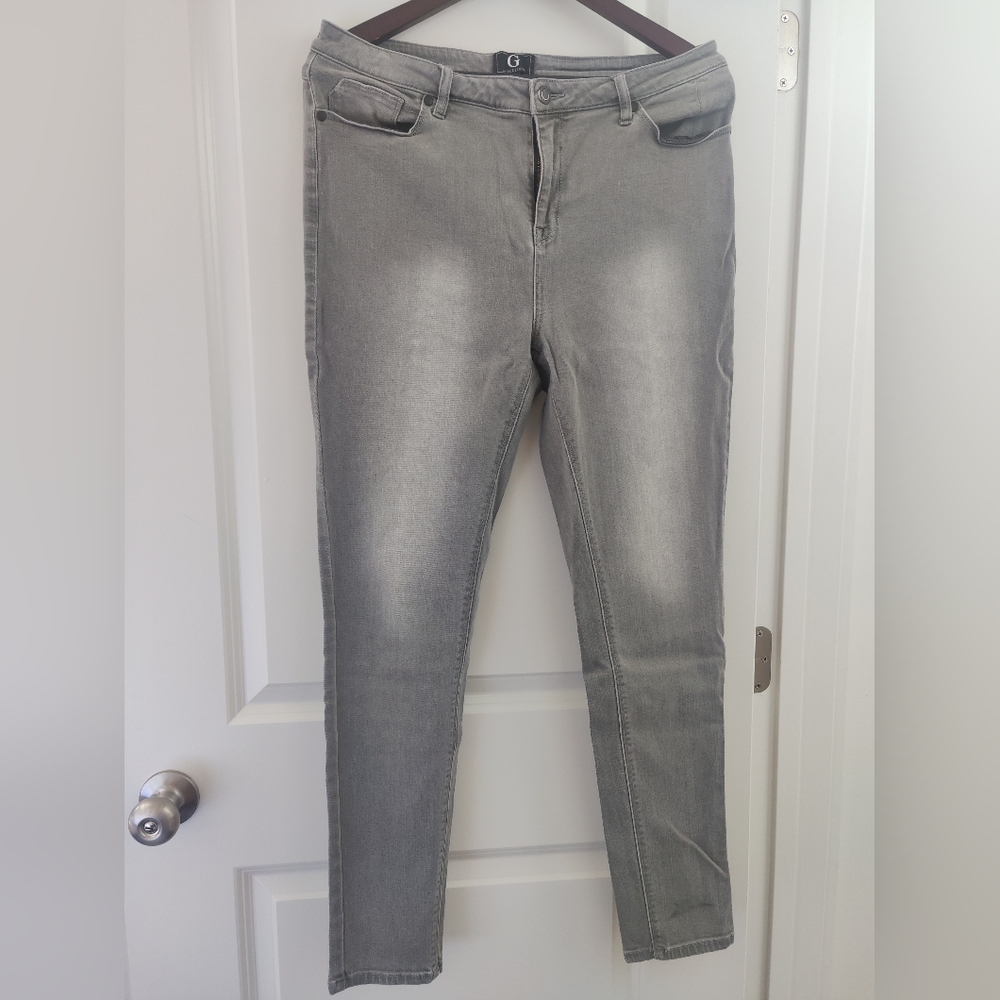 G By Giuliana Skinny Jeans Womens 14 Mid Rise Medium gray Denim